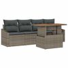 vidaXL Garden Sofa Set with Storage 5 pcs Grey Poly rattan