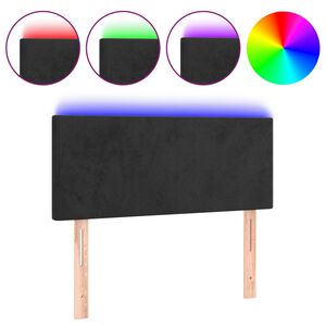 vidaXL LED Headboard Black 100 cm Velvet