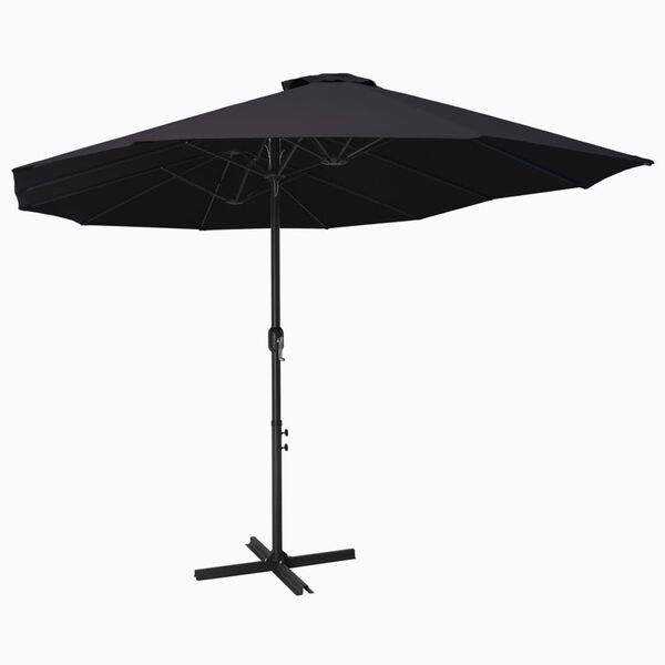 vidaXL Garden Parasol with Aluminium Pole 460x270 cm Black