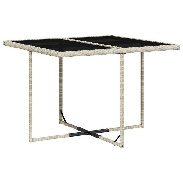 vidaXL 9 Piece Garden Dining Set with Cushions Light Grey Poly Rattan