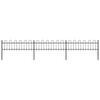 vidaXL Garden Fence with Hoop Top Steel 504x60 cm Black
