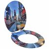 vidaXL Soft-Close Toilet Seat Multicolour 44 x 38 cm MDF board
