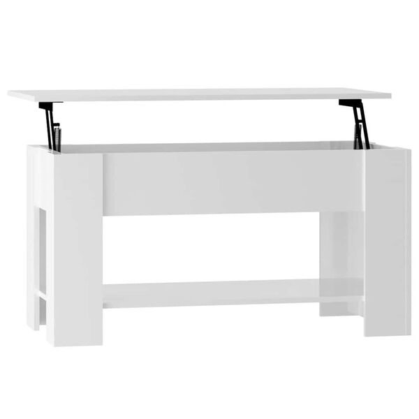 vidaXL Coffee Table High Gloss White 101x49x52 cm Engineered Wood