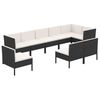 vidaXL 9 Piece Garden Lounge Set with Cushions Poly Rattan Black