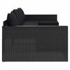 vidaXL 2 Piece Garden Lounge Set with Cushions Black Poly Rattan