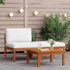 vidaXL 3 Piece Garden Lounge Set with Cushions Wood Acacia&Rope