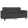 vidaXL 2-Seater Sofa with Pillows&Cushions Dark Grey 140 cm Microfibre Fabric
