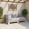 vidaXL Pallet Sofa Cushion 3 pcs Grey 120 x 80 x 38 cm Fabric
