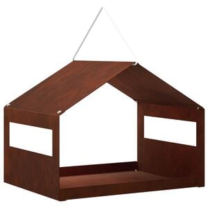 vidaXL Hanging Bird Feeder Weathering Steel Rusty 30 x 23 x 23 cm