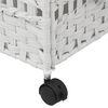 vidaXL Laundry Basket with Wheels White 66x35x60 cm Rattan
