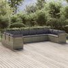 vidaXL 10 Piece Garden Lounge Set with Cushions Grey Poly Rattan