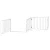vidaXL Dog Gate with Door Foldable 6 Panels White 480 cm Poplar Wood
