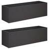 vidaXL Garden Planter 2 pcs Black 100 x 30 x 30 cm Cold-rolled Steel