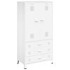 vidaXL Industrial Wardrobe White 90x50x180 cm Metal