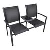 vidaXL 2 Seater Garden Bench 131 cm Steel and Textilene Black