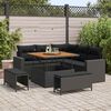 vidaXL Garden Sofa Set Height-Adjustable 8 pcs Black Poly Rattan