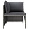 vidaXL 7 Piece Garden Lounge Set with Cushions Poly Rattan Grey