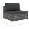 vidaXL 8 Piece Garden Lounge Set with Cushions Poly Rattan Grey