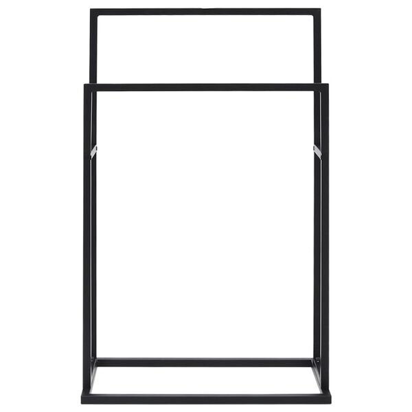 vidaXL Freestanding Towel Rack Black 48x24x78.5 cm Iron