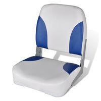 vidaXL Boat Seat Foldable Backrest With Blue-white Pillow 41x36x48cm