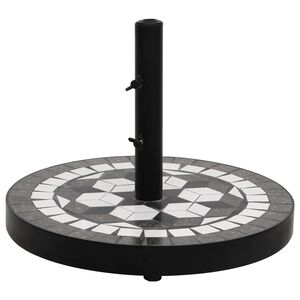 vidaXL Parasol Base Black and White Round 12 kg