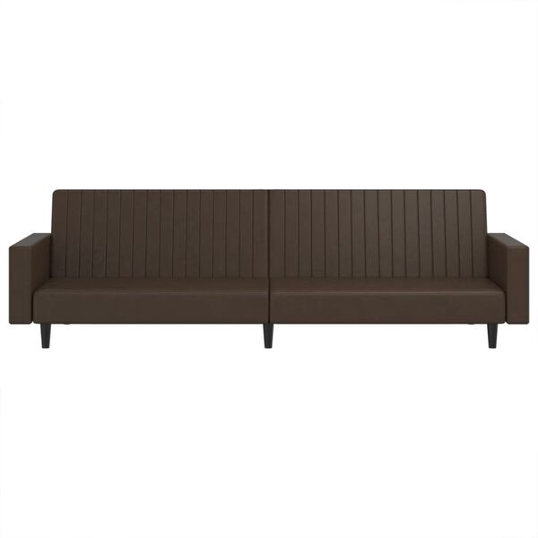 vidaXL 2-Seater Sofa Bed Brown Faux Leather