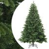 vidaXL Artificial Hinged Christmas Tree Green 210 cm PVC, PE and steel
