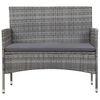vidaXL 5 Piece Garden Lounge Set With Cushions Poly Rattan Grey