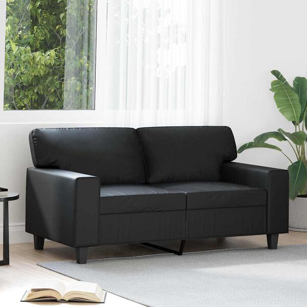 vidaXL 2-Seater Sofa Black 120 cm Faux Leather
