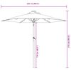 vidaXL Garden Parasol with LEDs and Steel Pole White 225x225x212cm
