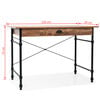 vidaXL Writing Desk with Drawer 110x55x75 cm Oak Colour
