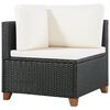 vidaXL 4 Piece Garden Lounge Set with Cushions Poly Rattan Black