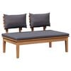 vidaXL Garden Bench 2 pcs Grey and Brown Solid Teak wood