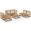 vidaXL 7 Piece Garden Lounge Set Honey Brown Solid Wood Pine