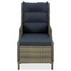 vidaXL Reclining Garden Chair with Footstool Poly Rattan Brown