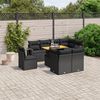 vidaXL 9 Piece Garden Sofa Set with Cushions Black Poly Rattan