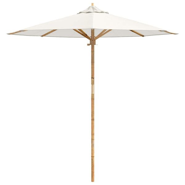 vidaXL Garden Parasol Cream White &Oslash; 217 x 230 cm Bamboo