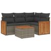 vidaXL 5 Piece Garden Sofa Set with Cushions Grey Poly Rattan