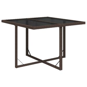 vidaXL Garden Table | Brown and black | PE rattan | Large | Lightweight