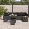vidaXL Garden Sofa Set 9 pcs Black Poly Rattan and Powder-Coated Steel