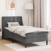 vidaXL Bed Frame with Mattress Dark Grey 90 x 190 cm Velvet