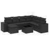 vidaXL 8 Piece Garden Sofa Set with Cushions Black Poly Rattan
