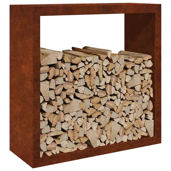 vidaXL Firewood Rack 100x40x100 cm Weathering Steel