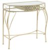 vidaXL Side Table | Gold | Metal, Glass | 82 x 39 x 76 cm | Decorative Inlays