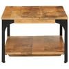 vidaXL 2-Layer Coffee Table 100x55x38 cm Solid Wood Mango and Steel
