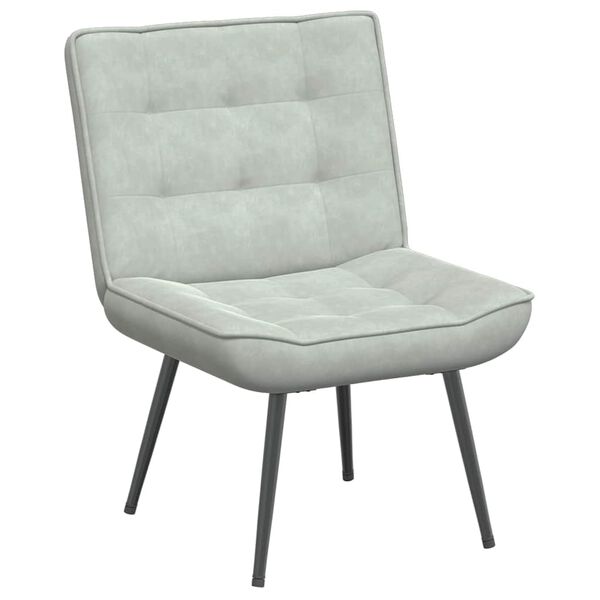 vidaXL Relaxing Chair Light Grey 64x74x84 cm Velvet