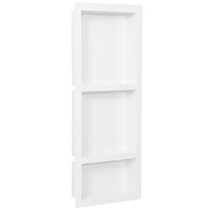 vidaXL Shower Niche with 3 Compartments High Gloss White 41x99x9 cm
