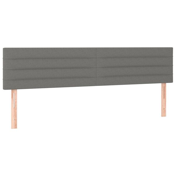 vidaXL Headboards Dark Grey 160x5x78/88 cm Fabric