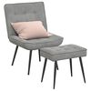 vidaXL Relaxing Chair with Stool Light Grey Velvet