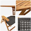 vidaXL Garden Dining Set 5 pcs Black Solid acacia wood and poly rattan